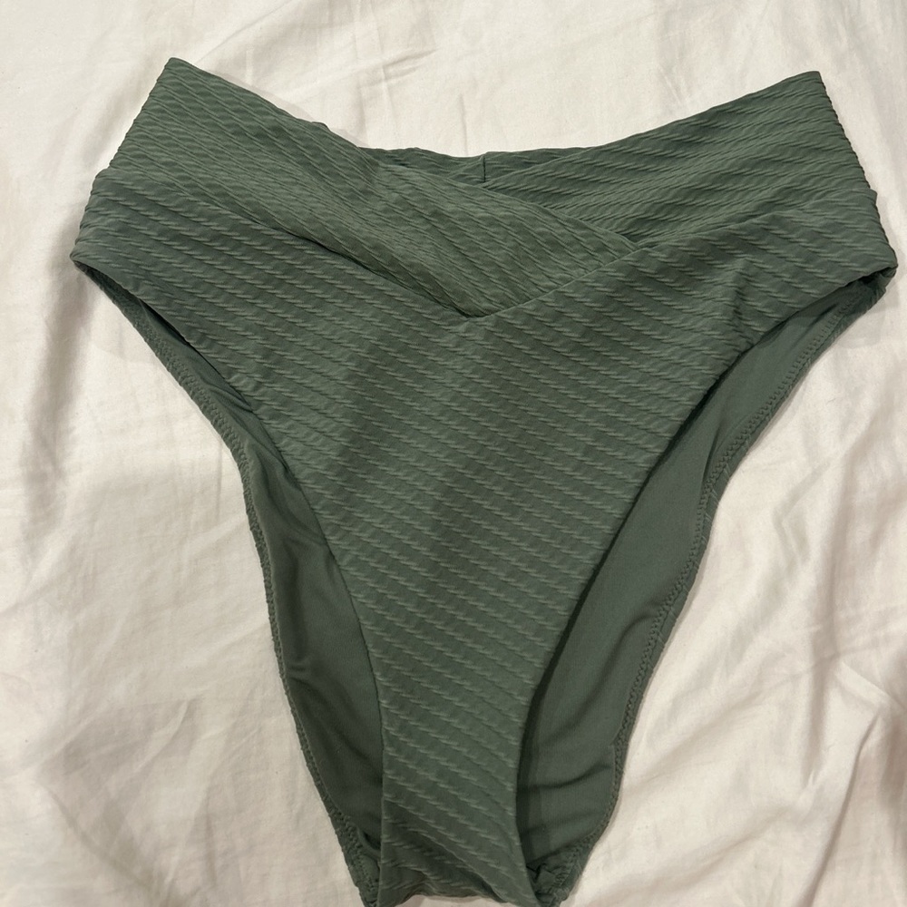 Aerie high waisted cross over bikini bottom large